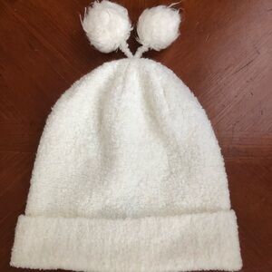 Moda International Fluffy White Women’s  Hat with Pom Poms
